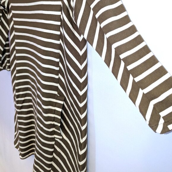 Petit Bateau | 3/4 Length Sleeve Cotton Dress French Minimalist Stripes | Small - Picture 9 of 15